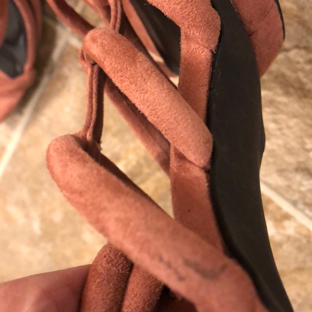 Privileged• Lomora  Pink Suede Heeled Sandal - Picture 7 of 7